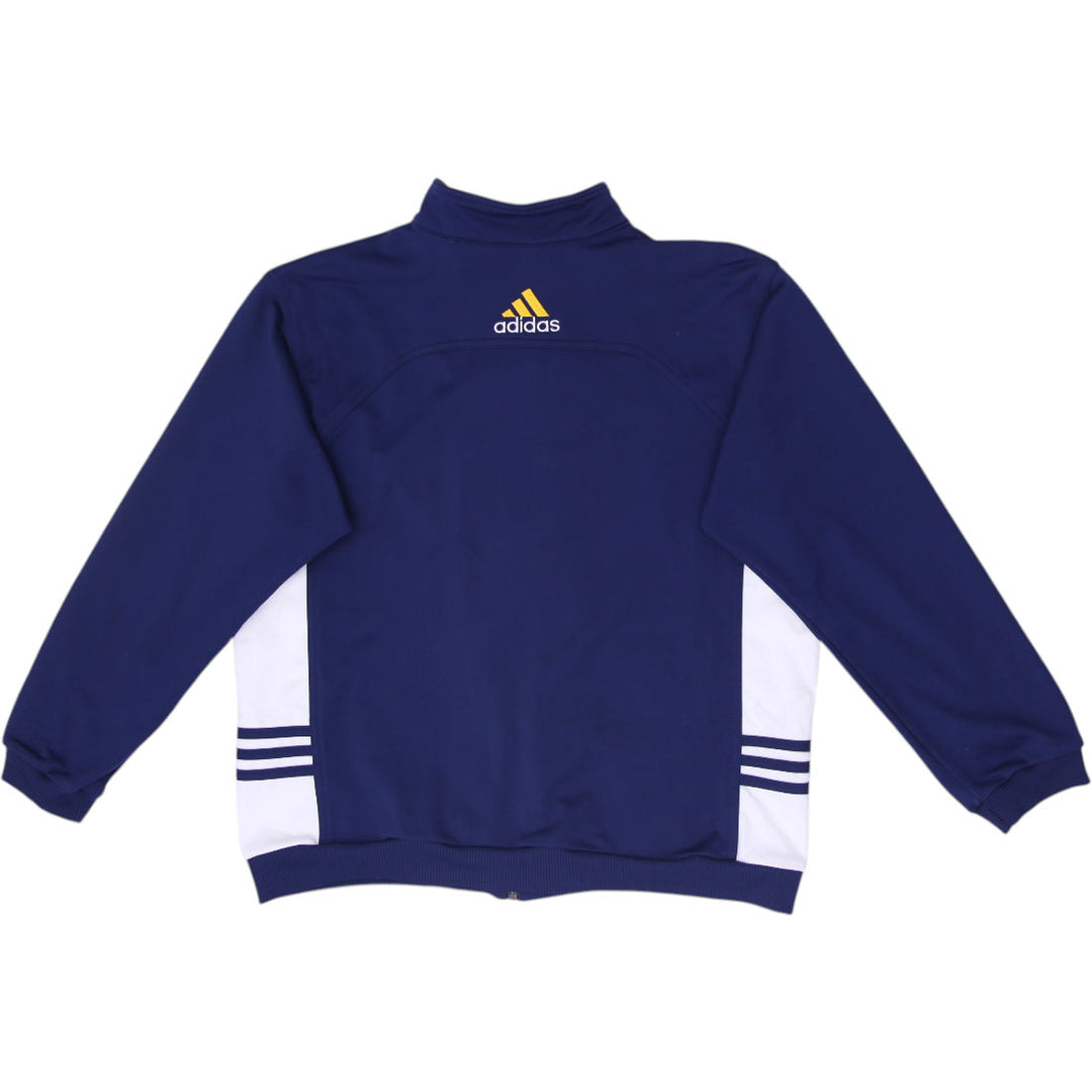 Vintage 90s Adidas Flag Tag Embroidered Gold Logo Navy Track Jacket XL