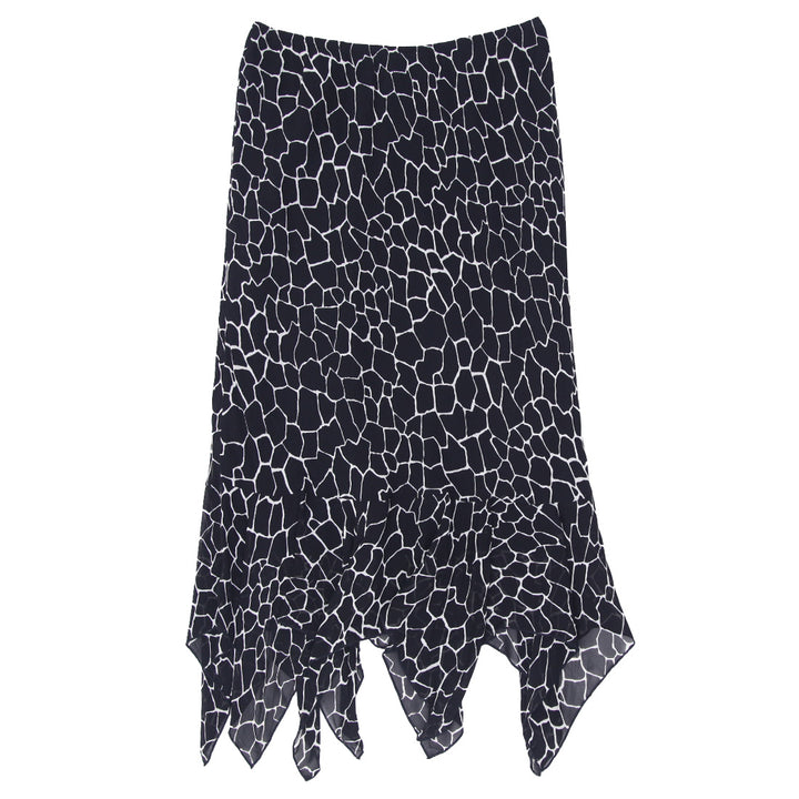 Y2K Abria Woman Black & White Print Asymmetrical Skirt - Fashion Rerun Vintage Migration_Skirt