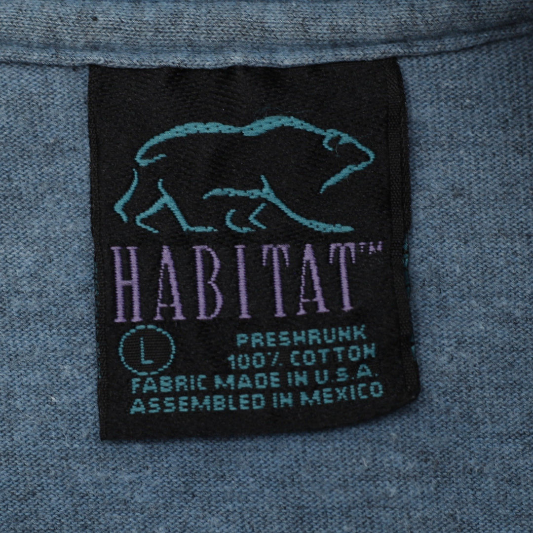 Vintage Habitat Sea Turtles Blue AOP Ocean Undersea Graphic T-Shirt Size L