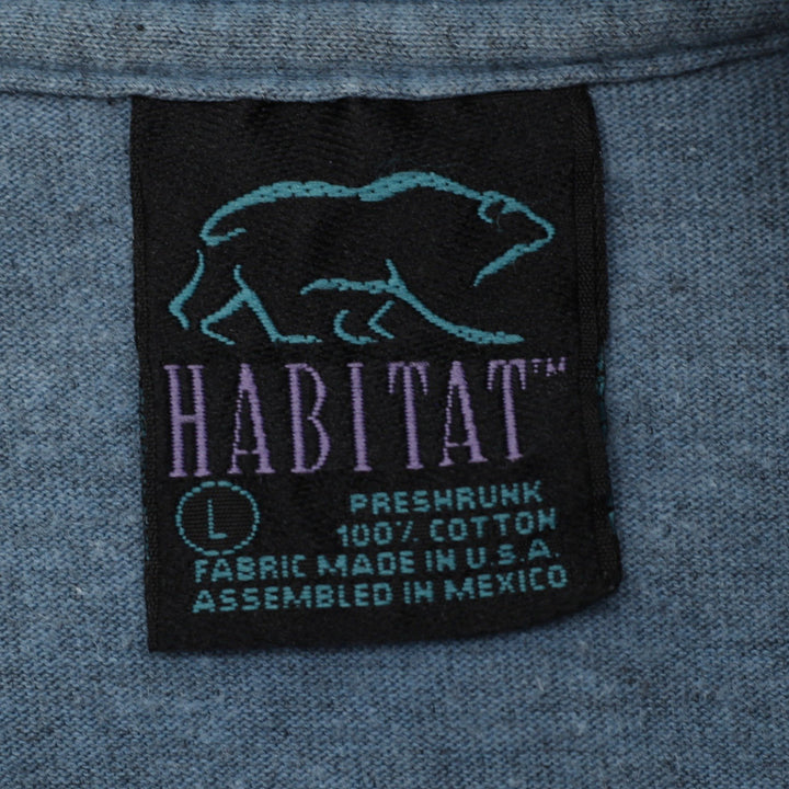 Vintage Habitat Sea Turtles Blue AOP Ocean Undersea Graphic T-Shirt Size L
