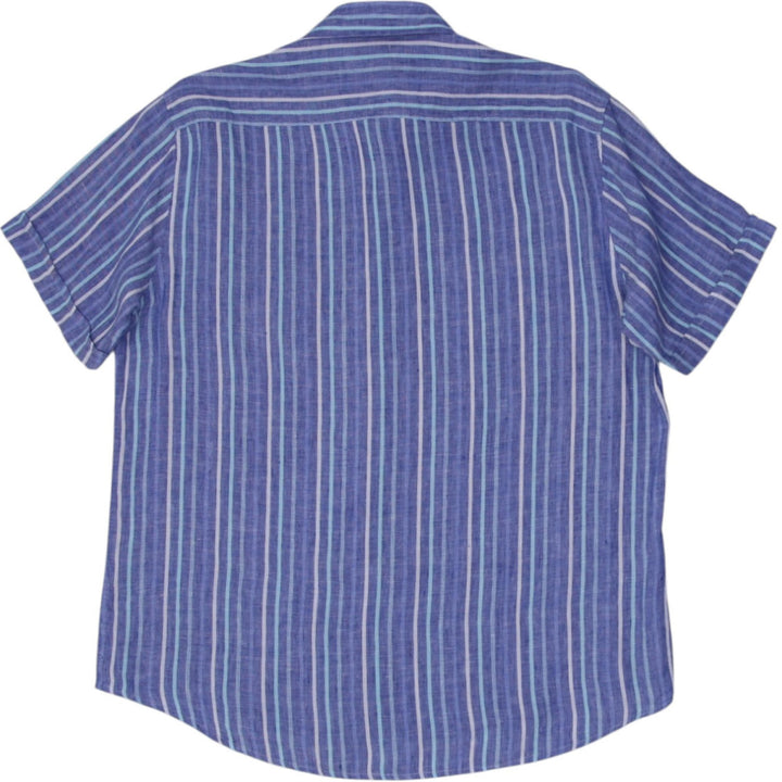 Mens Sartoria Saracena Stripe 100% Linen Short Sleeve Shirt