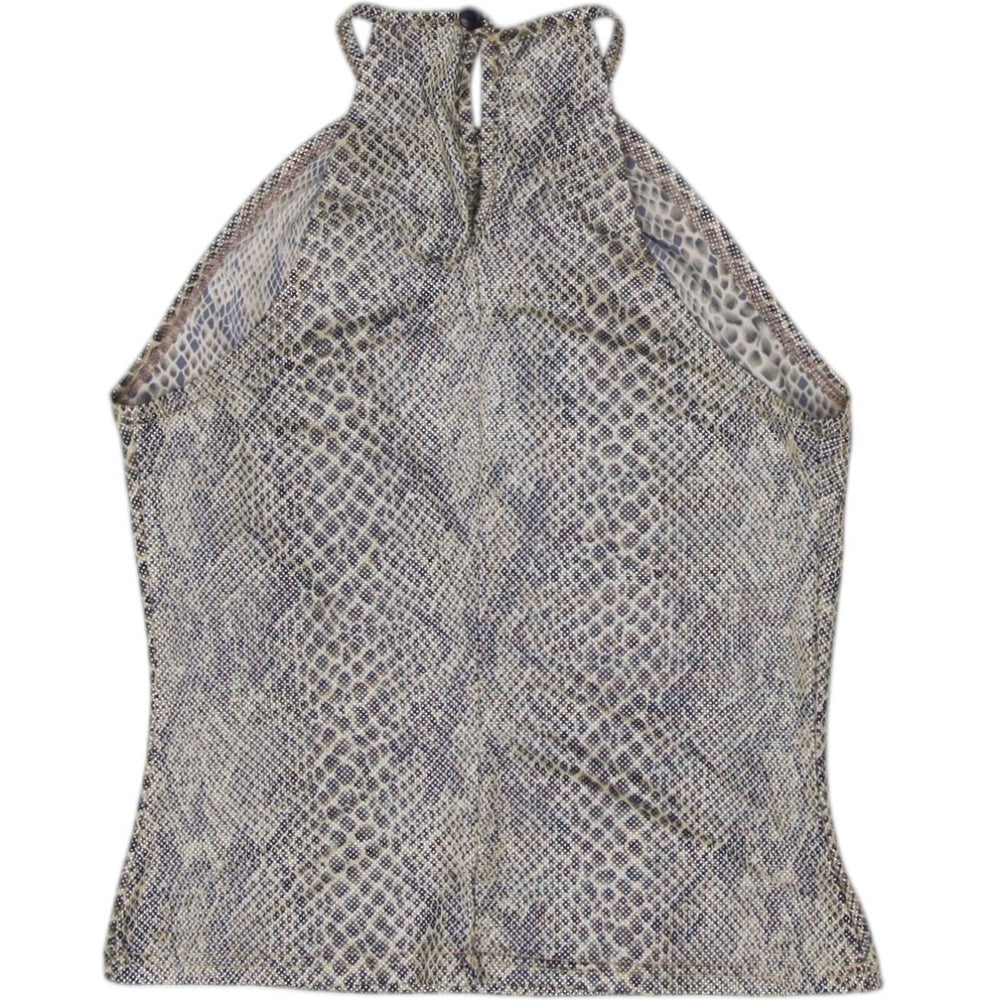 Y2K Ladies Snake Print Stylish Halter Top Size XS | Migration_Y2K Tops - Side View | Fashion Rerun