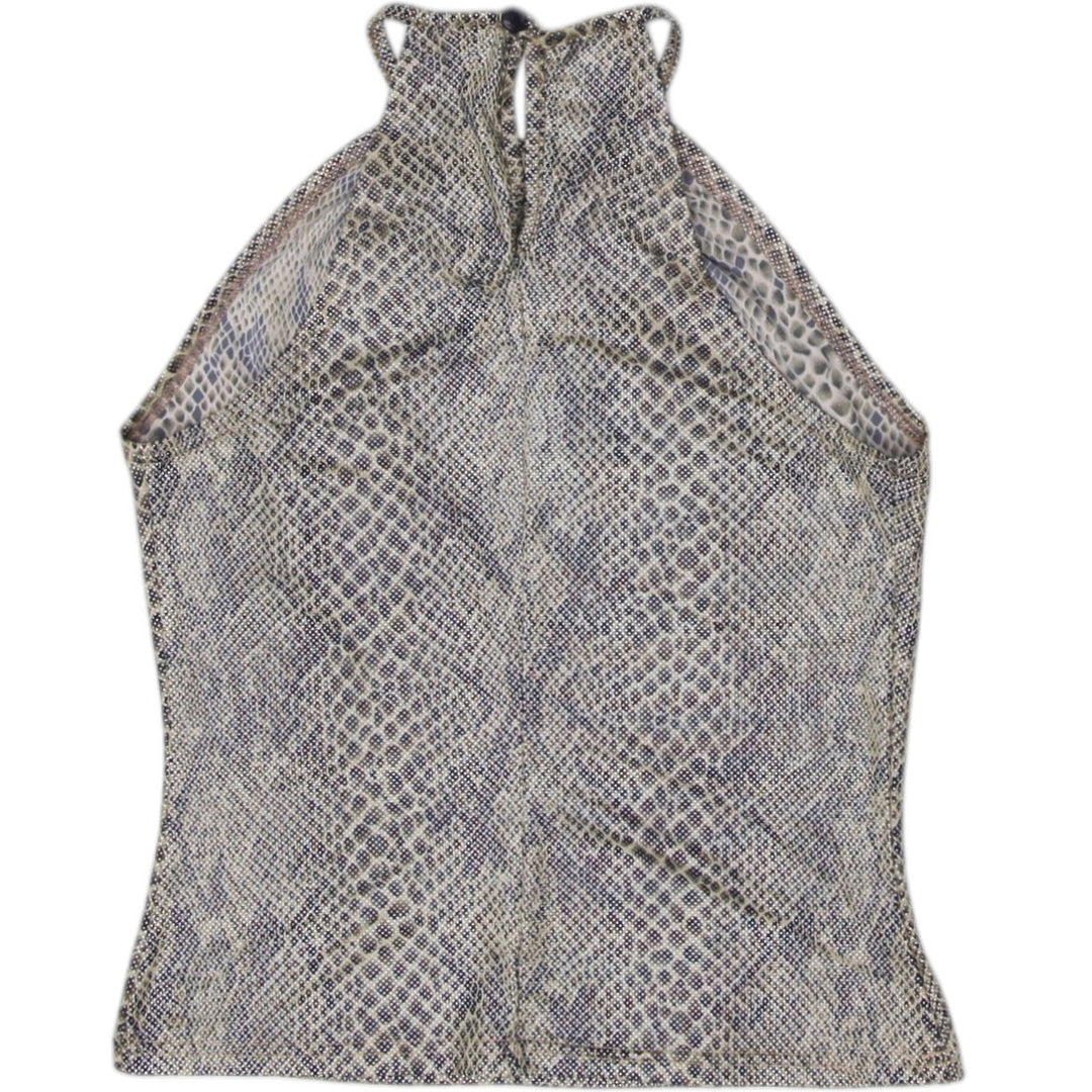 Y2K Ladies Snake Print Stylish Halter Top Size XS | Migration_Y2K Tops - Side View | Fashion Rerun