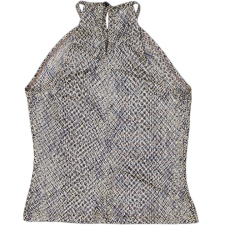Y2K Ladies Snake Print Stylish Halter Top Size XS | Migration_Y2K Tops - Side View | Fashion Rerun