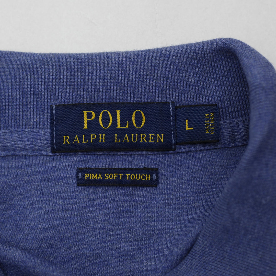 Mens Polo Ralph Lauren Pima Soft Touch Blue Shirt Size L | Migration_T-Shirts - Back View | Fashion Rerun