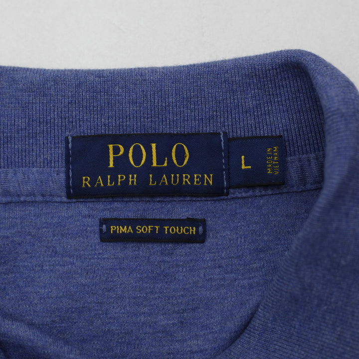 Mens Polo Ralph Lauren Pima Soft Touch Blue Shirt Size L | Migration_T-Shirts - Back View | Fashion Rerun