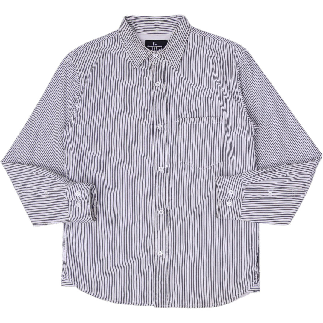 Vintage 90s Stussy Pinstripe Thermolite Lined Button Up Shirt Size S