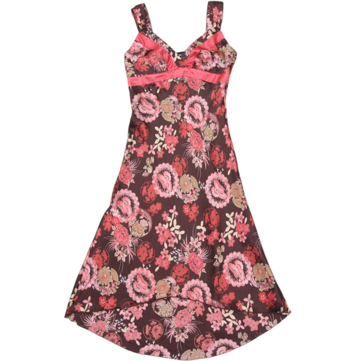 Y2K Ladies BCX Floral Empire Waist High Low Dress Size 9 Made in USA