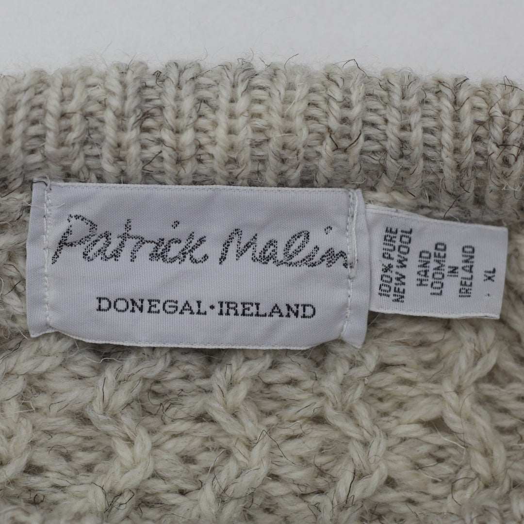 Vintage Malone Dogenal Ireland Hand-Knit Wool Sweater XL Fisherman Style - Fashion Rerun Vintage Migration_Sweaters