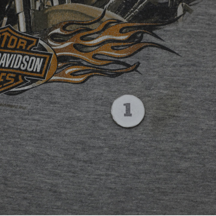Vintage Mens Harley-Davidson Gray Looney Tunes Graphic T-Shirt Size S