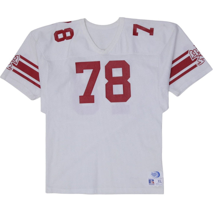 Vintage Mens Russell Athletic Jersey White Red Graphic American Football