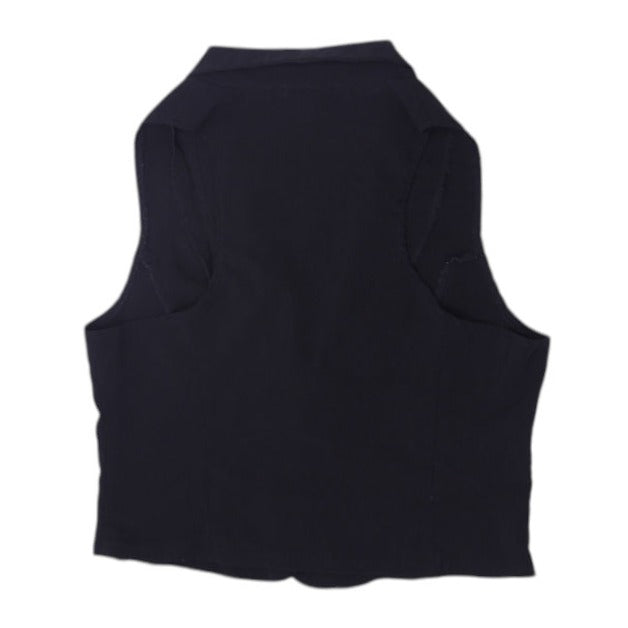 Y2K Ladies Button Up Classic Style Black Vest Size L | Migration_Y2K Tops - Side View | Fashion Rerun