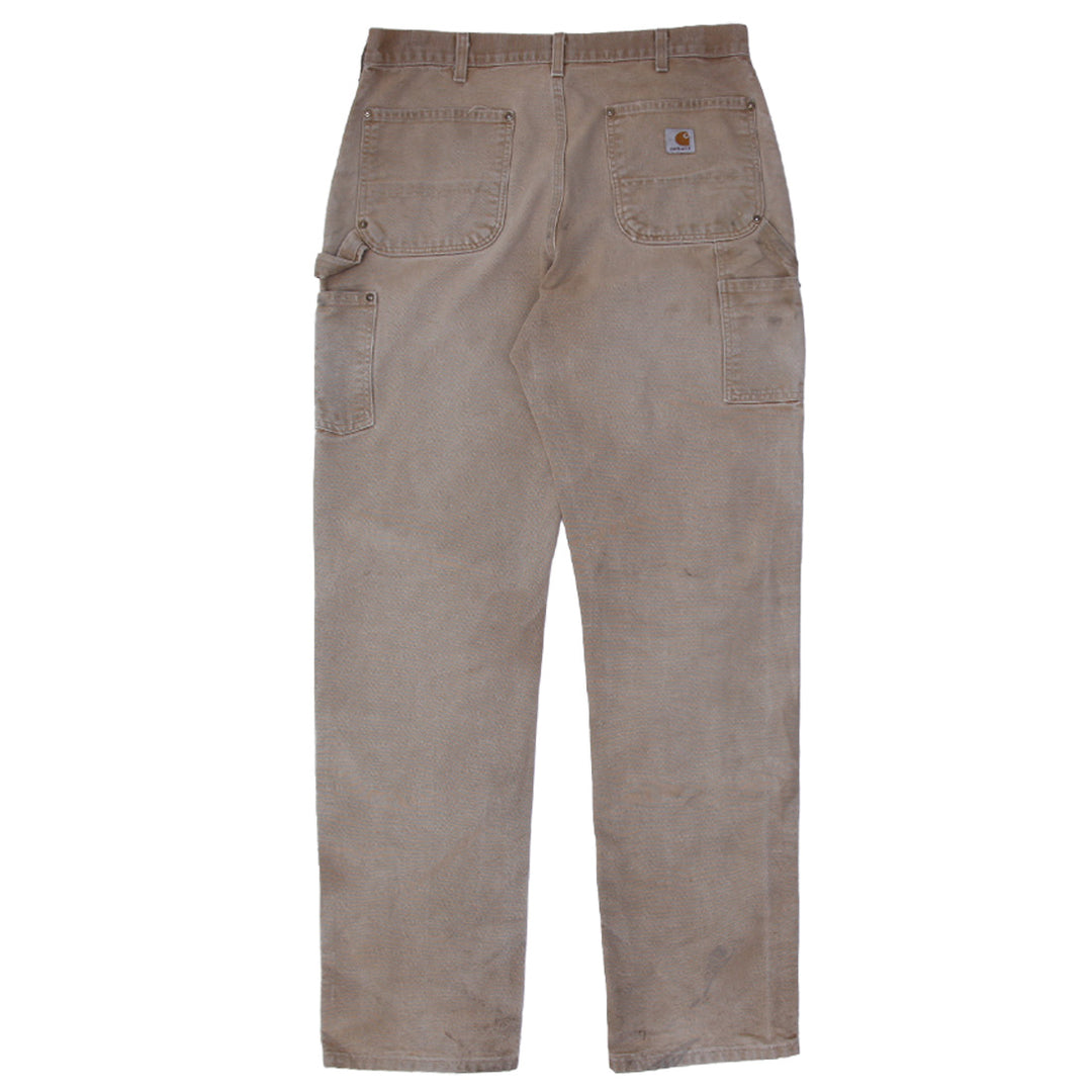 Mens B01 BRN Dungaree Fit Double Knee Carhartt Pants