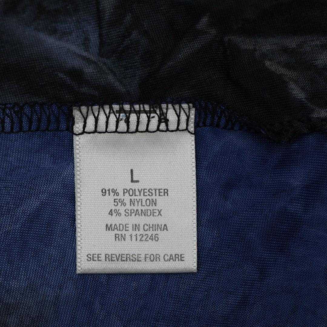 Y2K Ladies Dressbarn Royal Blue Velvet Flock Floral Scoop Neck Top Size L