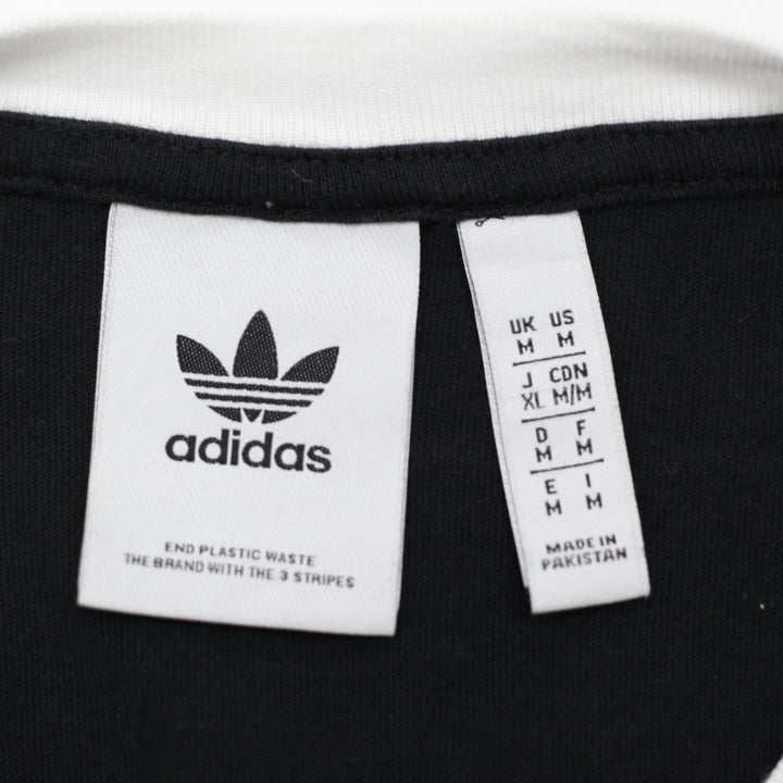 Mens Adidas Trefoil T-Shirt Black Crewneck Short Sleeve Cotton Size M