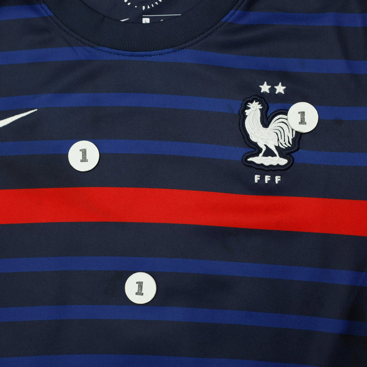 Ladies Nike FFF France 2020 Soccer Navy Striped Jersey L | Migration_Jerseys - View 7 | Fashion Rerun
