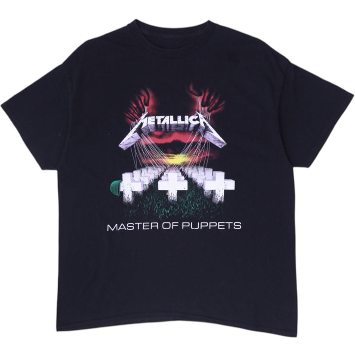 Mens Metallica Master of Puppets Album Artwork Black Band T-Shirt Size XL