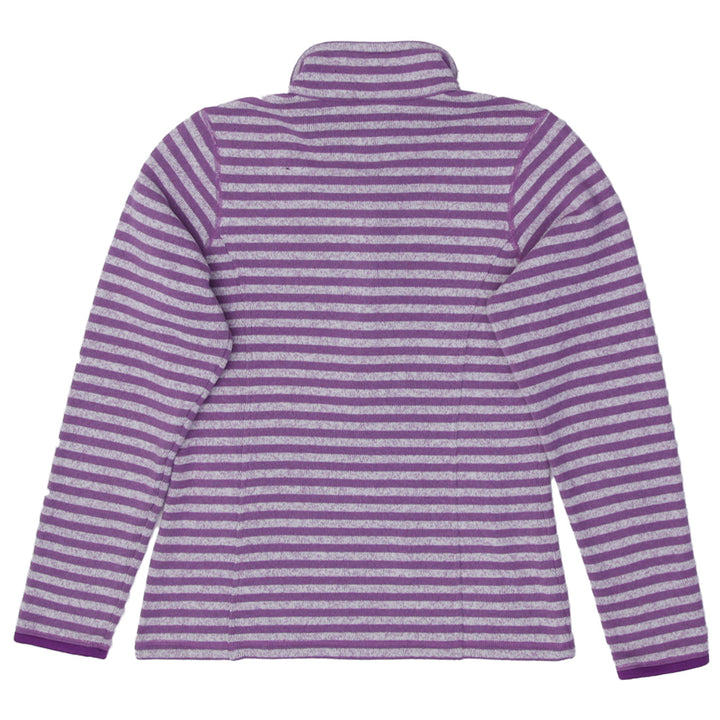 Ladies Patagonia Better Sweater Half Zip Pullover Purple Marsupial Stripe