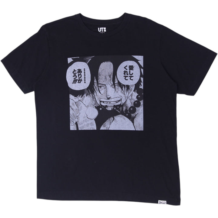Mens Uniqlo UT x One Piece Portgas D. Ace Manga Graphic T-Shirt Size L