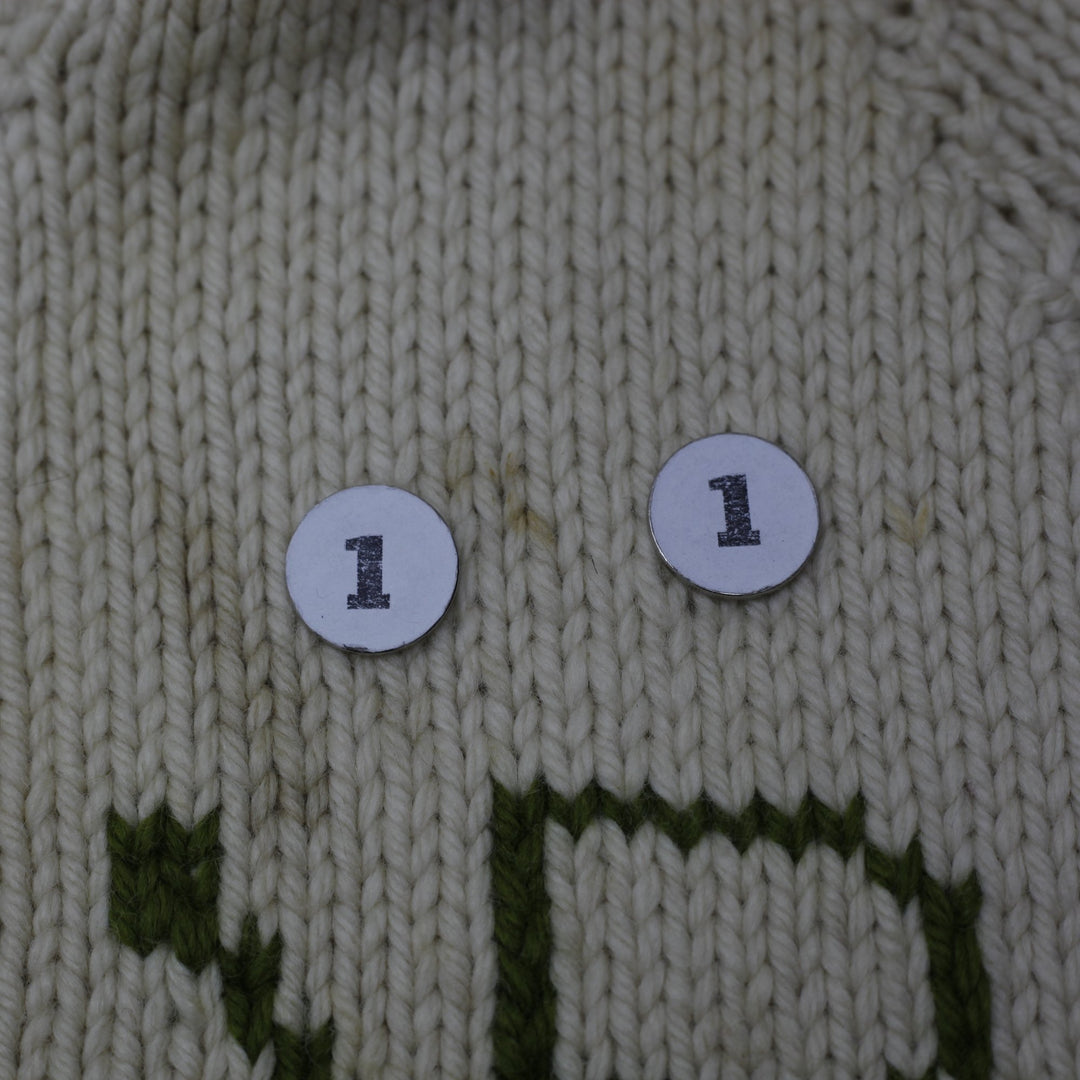 Vintage Mens Patterned Knitwear Full Zip Sweater Size L | Migration_Knitwear & Sweaters - Back View | Fashion Rerun