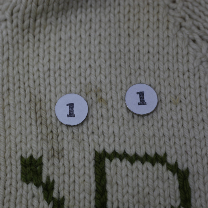 Vintage Mens Patterned Knitwear Full Zip Sweater Size L | Migration_Knitwear & Sweaters - Back View | Fashion Rerun