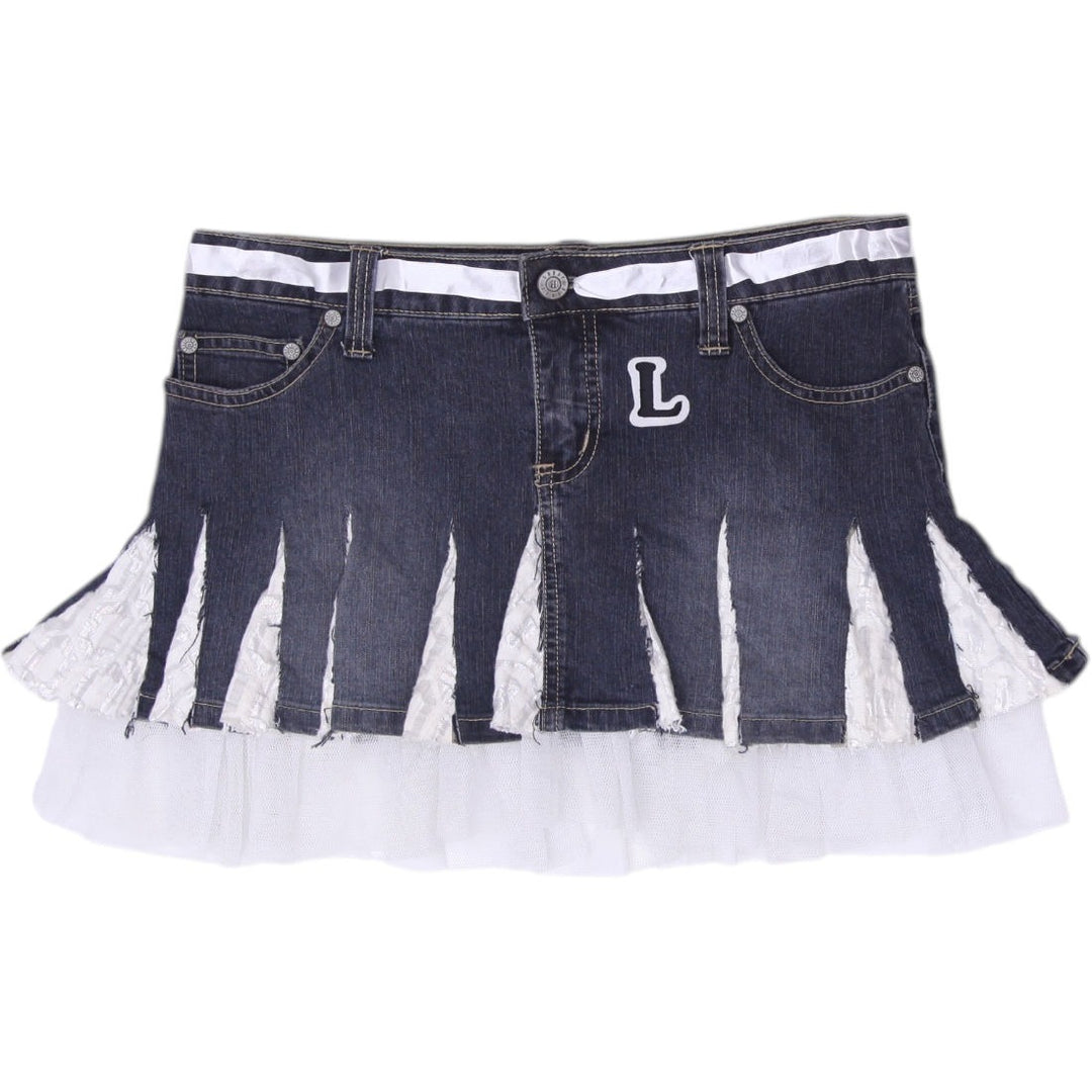 Y2K Ladies Bongo Cheerleader Denim Micro Skirt Size 5