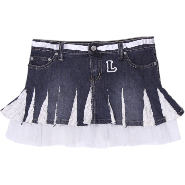 Y2K Ladies Bongo Cheerleader Denim Micro Skirt Size 5