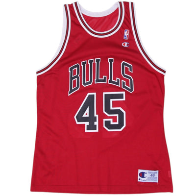 Vintage Champion Jordan #45 Bulls Red NBA Basketball Jersey Size 48