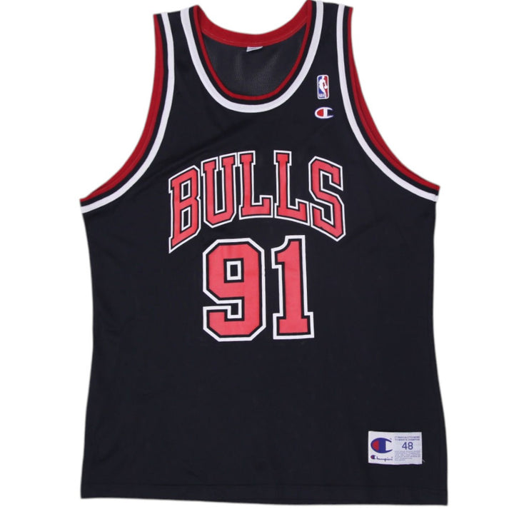 Vintage Champion Rodman # 91 NBA Bulls Black Jersey | Migration_Jerseys | Fashion Rerun
