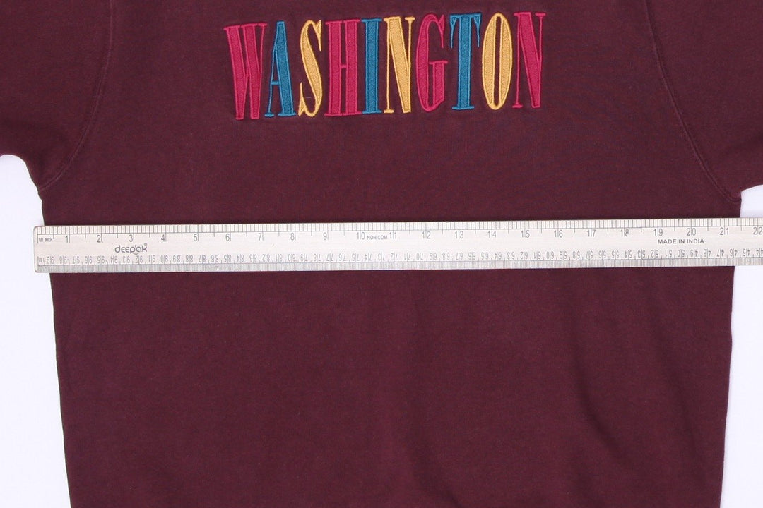 Vintage Mens Champion Washington Sweatshirt Maroon Embroidered Logo Size L