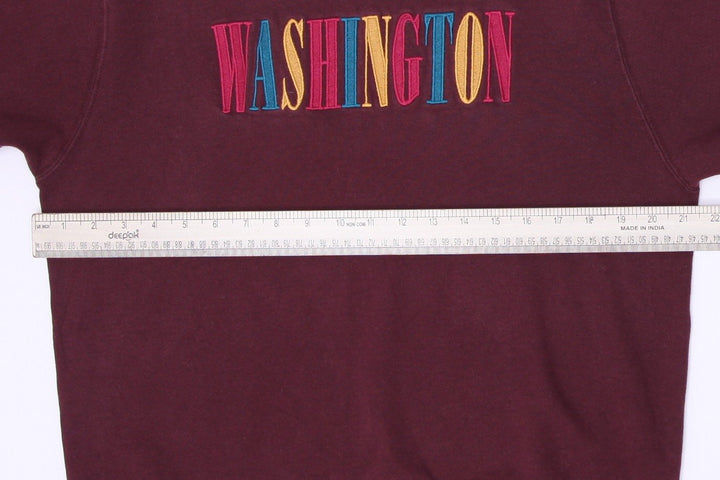 Vintage Mens Champion Washington Sweatshirt Maroon Embroidered Logo Size L