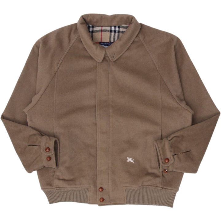 Vintage 80's Burberry Wool Blend Harrington Brown Jacket