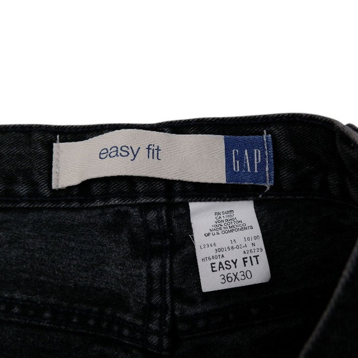 Vintage Mens GAP Easy Fit Black Jeans Denim Straight Leg