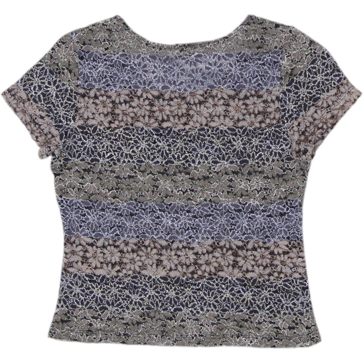Y2K Ladies Floral Pattern Lace Top Size S | Migration_Y2K Tops - Side View | Fashion Rerun