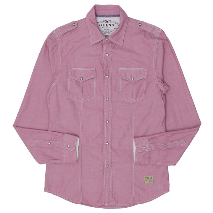 Mens Guess Button Long Sleeve Shirt