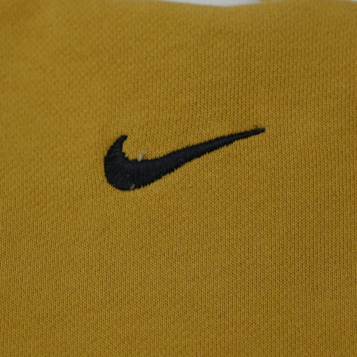 Vintage Nike Center Swoosh 2000s Pullover Yellow Hoodie Size M | Migration_Hoodies - Detail View | Fashion Rerun