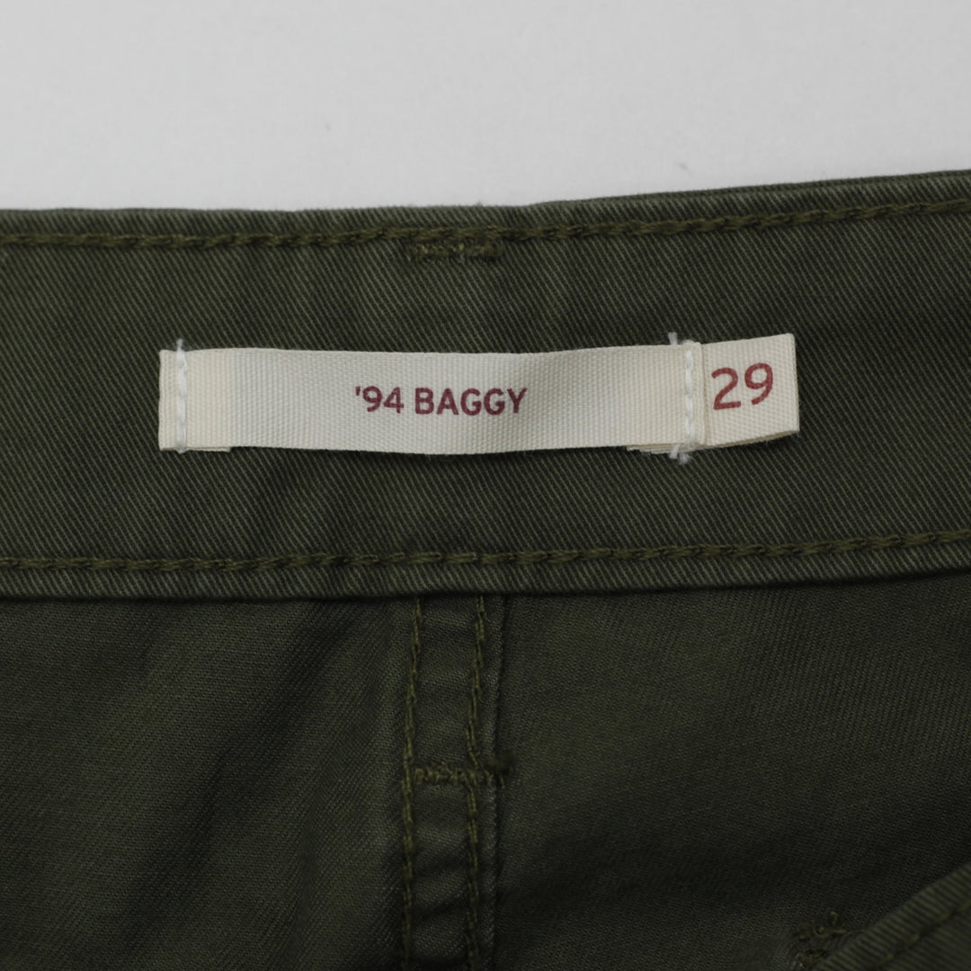 Ladies Levi's Levi '94 Baggy Olive Green Loose Utility Cargo Pants Size 29