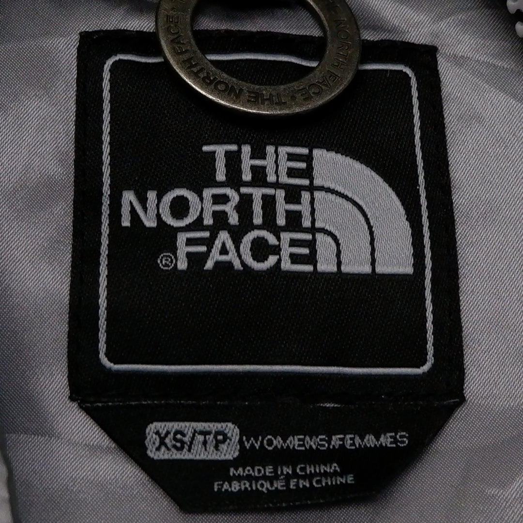 Ladies The North Face Puffer Jacket Silver Insulated Hooded Lightweight
