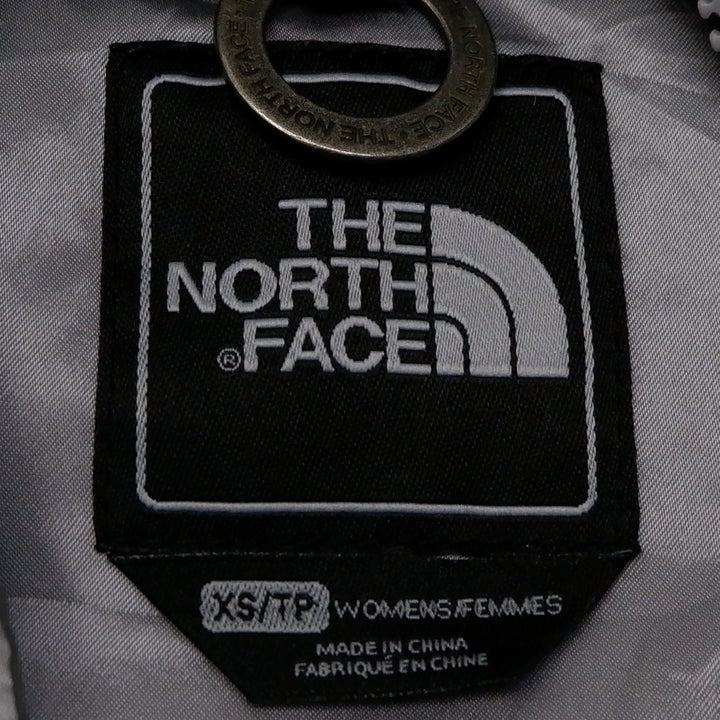 Ladies The North Face Puffer Jacket Silver Insulated Hooded Lightweight