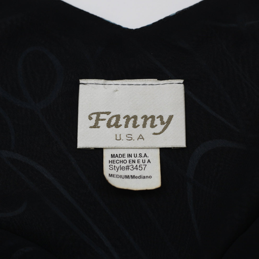 Y2K Ladies Fanny Asymmetric Tunic Swirl Pattern Midi Dress Size M | Migration_Dresses - Back View | Fashion Rerun