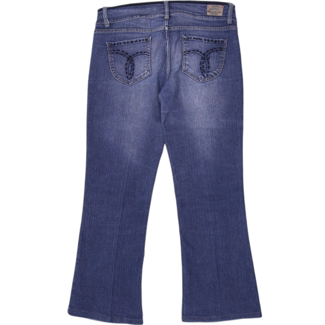 Y2K Ladies Paris Blues Denim Flared Jeans Washed Blue | Migration_Jeans & Pants - Side View | Fashion Rerun