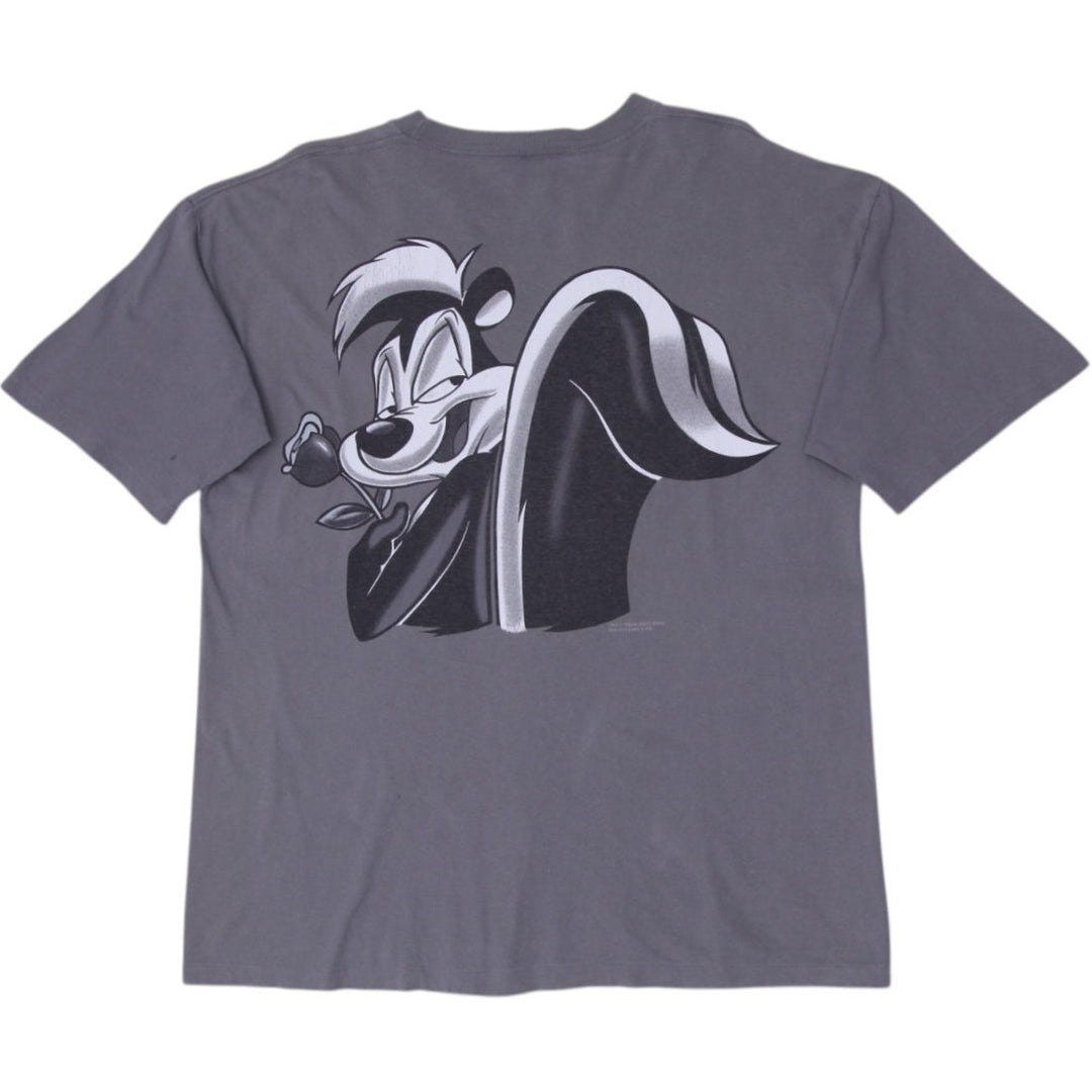 Vintage 1990s Warner Bros. Looney Tunes Pepe Le Pew Skunk Wear T-Shirt XL Made in USA | Migration_T-Shirts - | Fashion Rerun