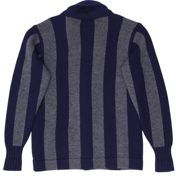 Vintage Polo Ralph Lauren 100% Wool Striped Shawl Collar Cardigan Large