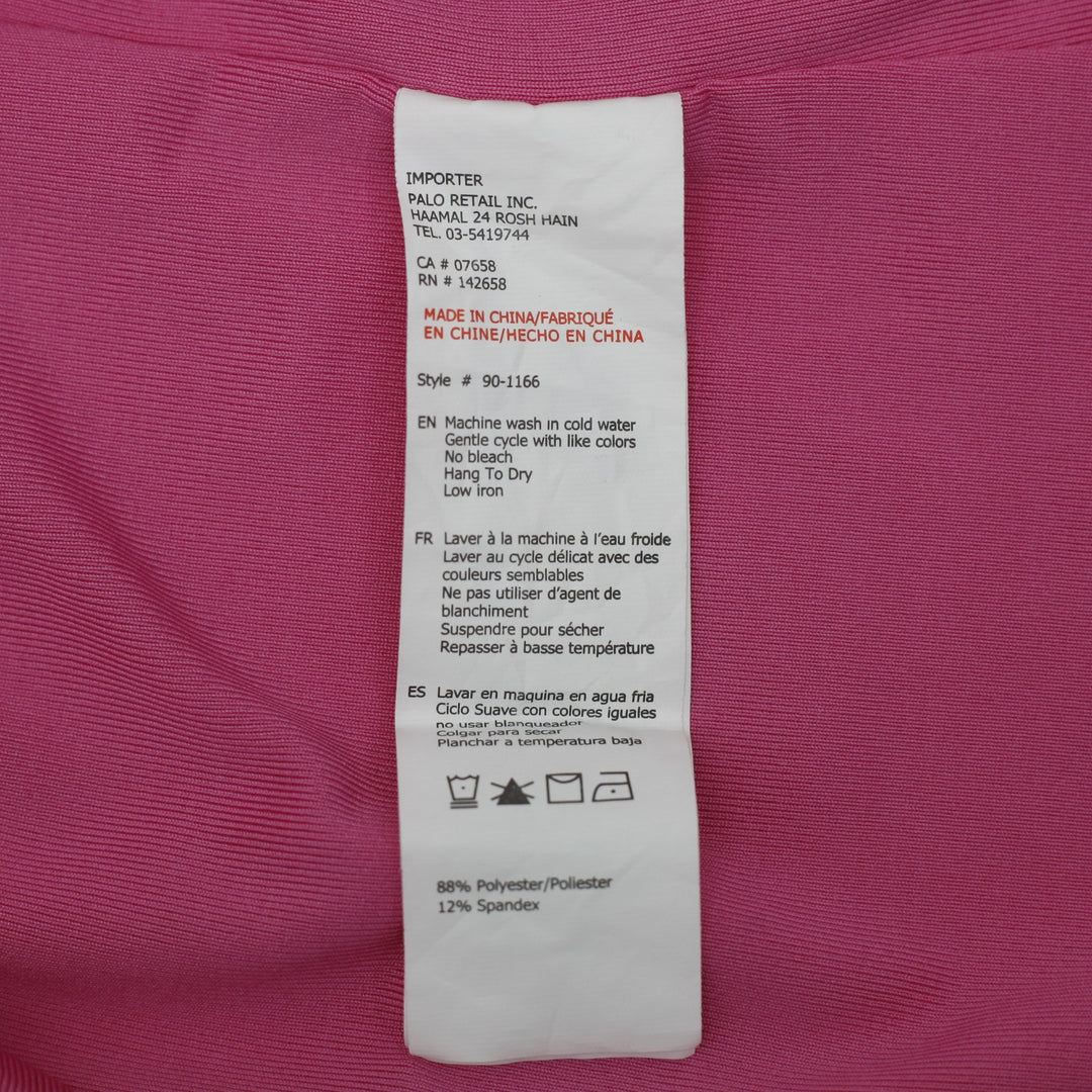 Y2K Ladies SWS Contour Magenta Pink Cutout Long Sleeve Bodysuit Size L