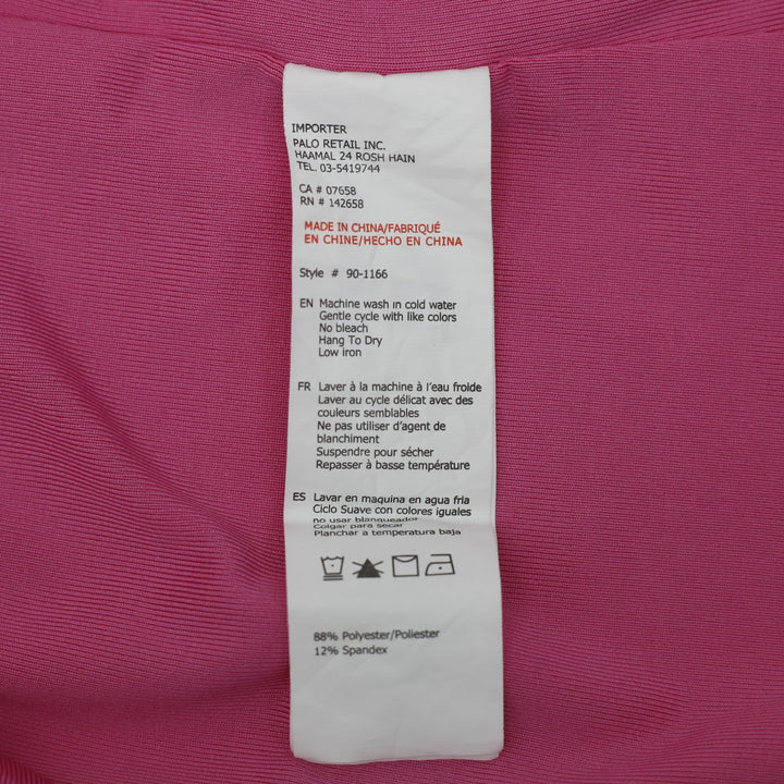 Y2K Ladies SWS Contour Magenta Pink Cutout Long Sleeve Bodysuit Size L