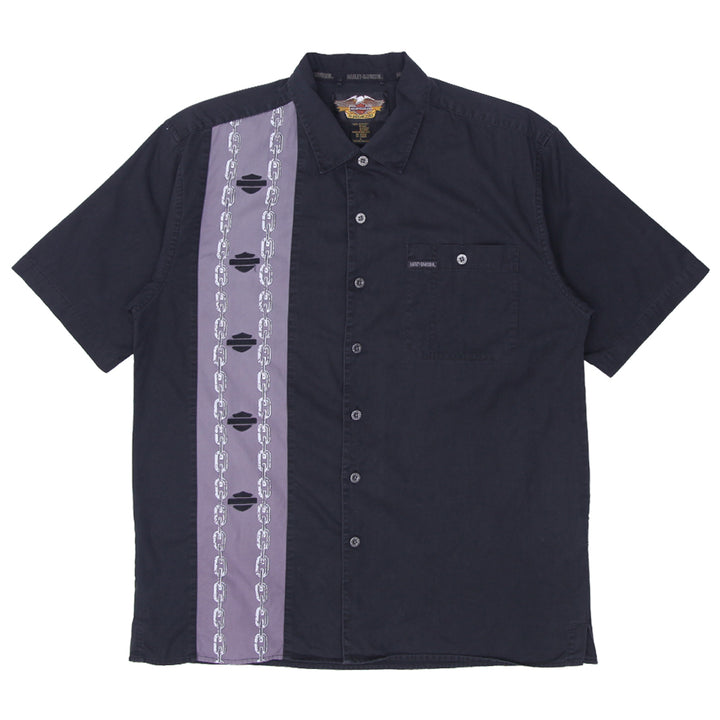 Mens Harley Davidson Chain Print Short Sleeve Shirt - Fashion Rerun Vintage Migration_Shirt