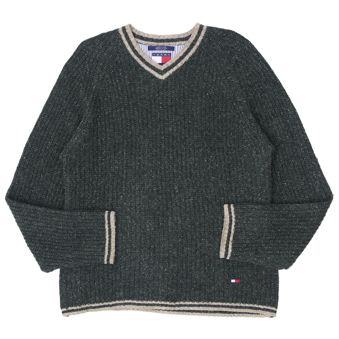 Wool Blend Tommy Hilfiger White V Neck Sweater Tommy Hilfiger