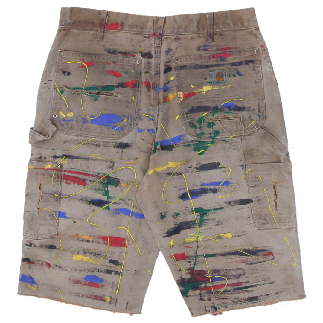 Rework Carhartt Original Fit Paint Splatter Work Shorts Mens - PR290