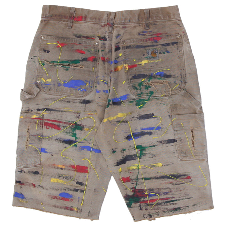 Rework Carhartt Original Fit Paint Splatter Work Shorts Mens - PR290