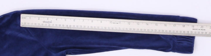 Y2K Youth Girls Juicy Couture Velour Full Zip Navy Hoodie M (8-10)